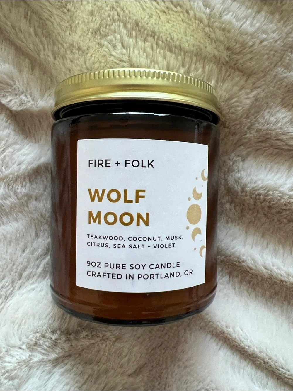 2 for $30 🕯️💛 Fire + Folk “Wolf Moon” Soy Candle • 9oz
